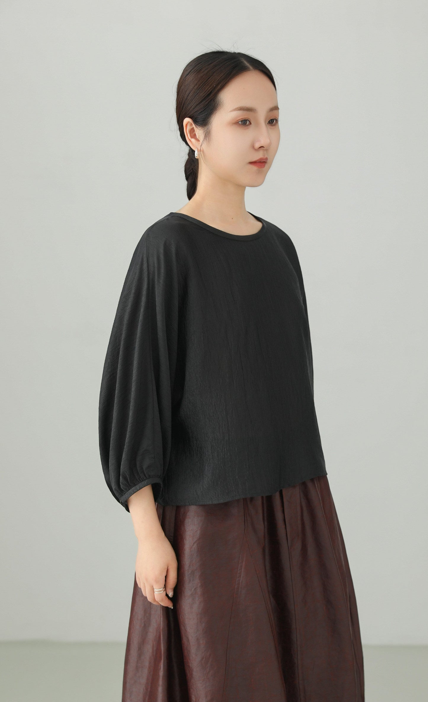 Acetate Crepe Dolman Sleeve Blouse B4893