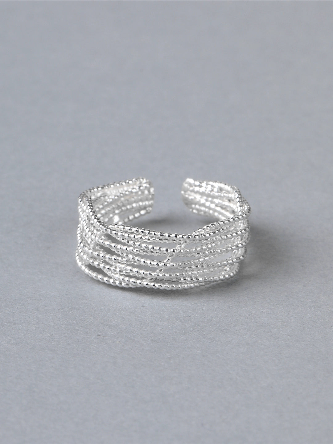 S925 ギャラクシーウーブンスレッドオープンリング　B4521