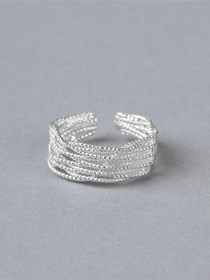 S925 ギャラクシーウーブンスレッドオープンリング　B4521