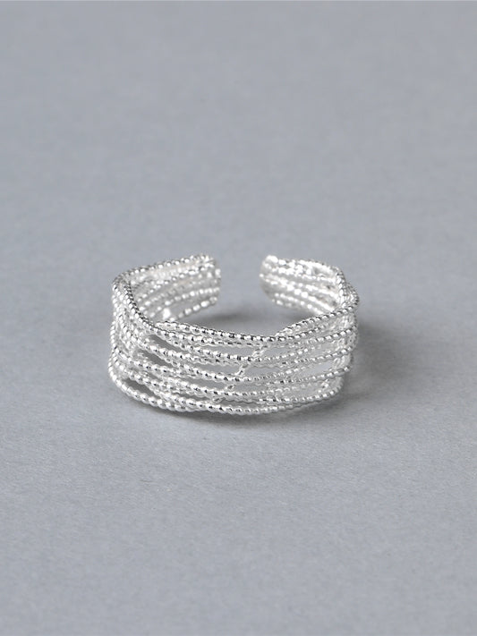 S925 ギャラクシーウーブンスレッドオープンリング　B4521