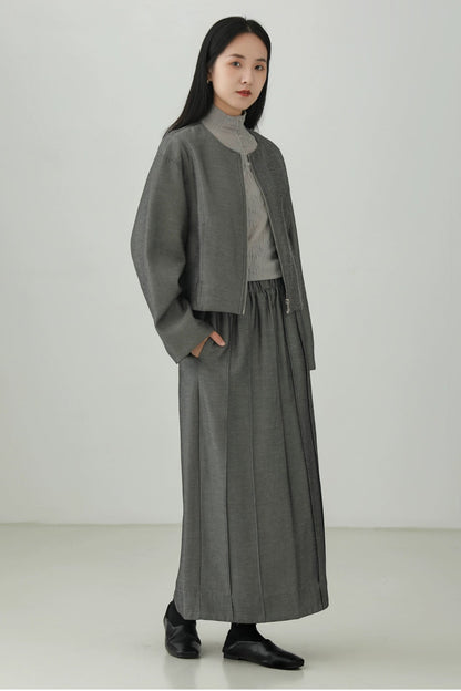 Tencel Linen Versatile Slit Skirt B4270