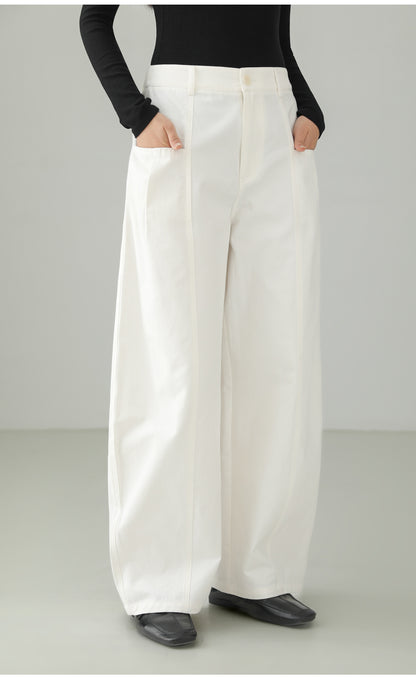 High-end Cotton Minimal Straight Pants B4726