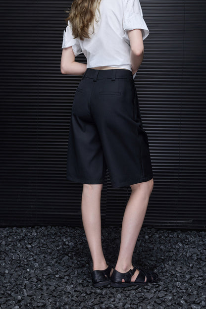 Black Handsome Tailored Half Pants B4820