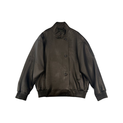 美國復古摩托車PU寬鬆夾克 B4458