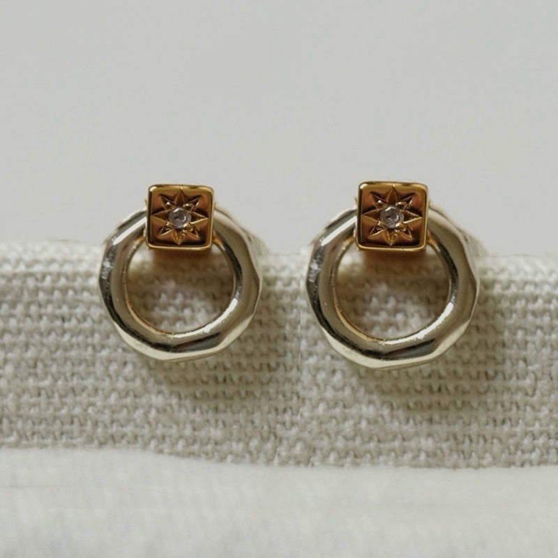 S925甜甜圈造型耳環和網狀耳夾 B4501