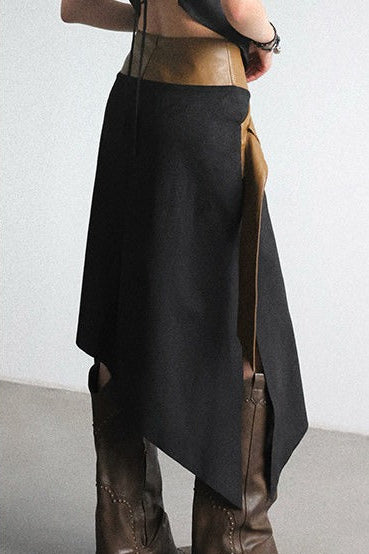 ワイドウエストアシメトリースカート　B4648