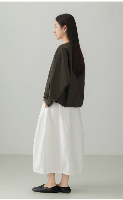 ミニマルクルーネックプルオーバーシャツ　B4729