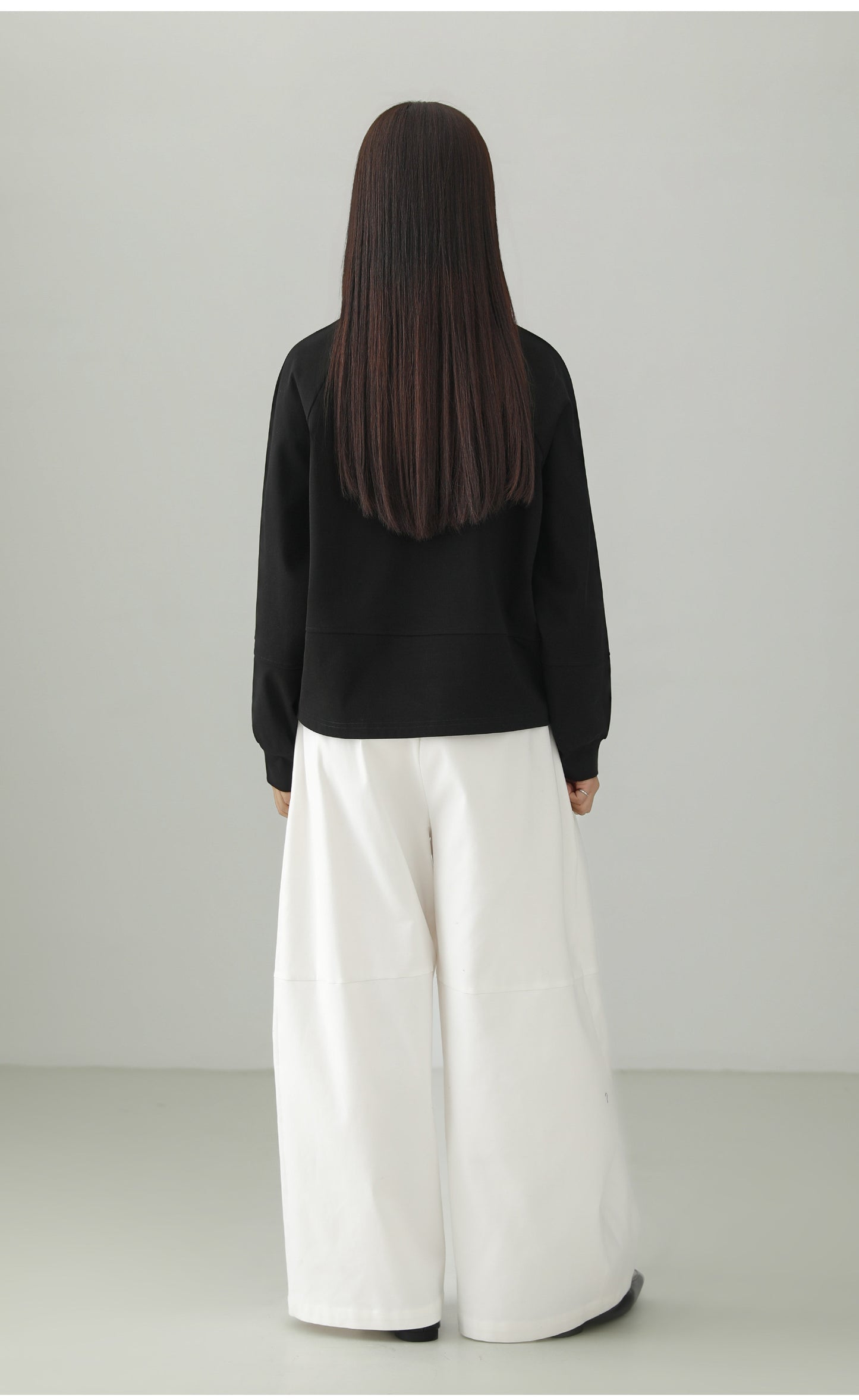 Cotton Stretch Minimal Loose Long Sleeve T-shirt B4727