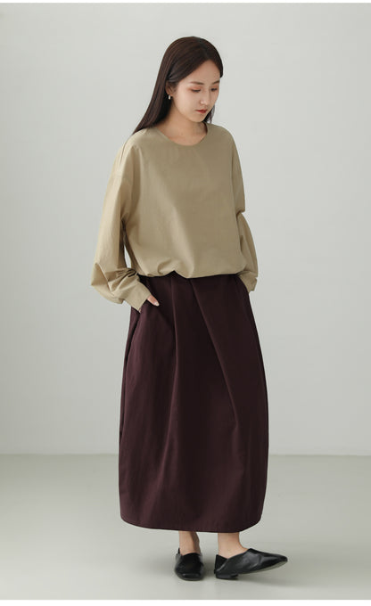 ミニマルクルーネックプルオーバーシャツ　B4729