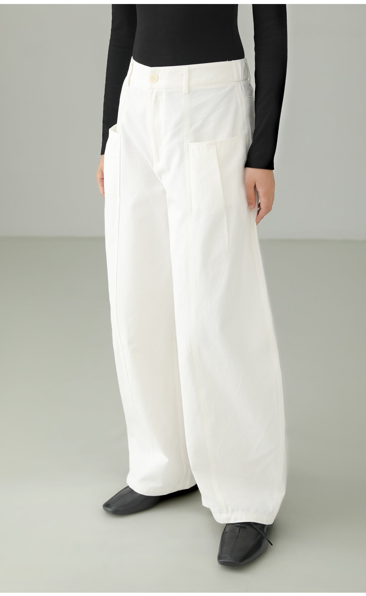 High-end Cotton Minimal Straight Pants B4726