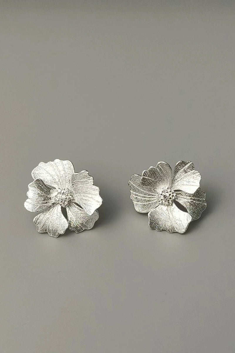 S925花牡丹耳環 B4263