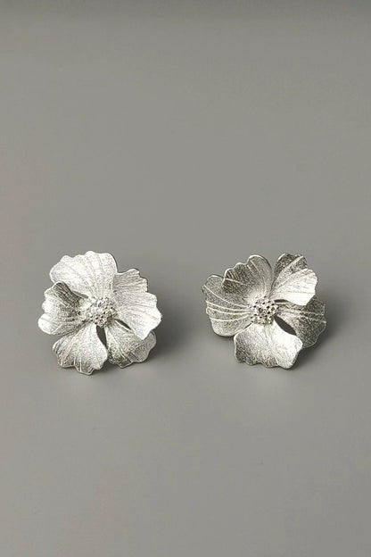 S925花牡丹耳環 B4263