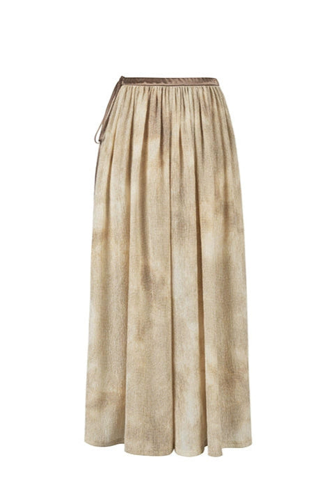 Cropped pants with dense wrinkles B4042