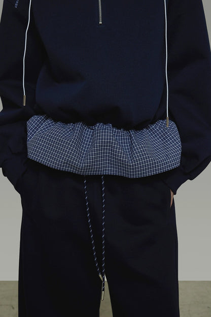 Contrast half-zipper sweatshirt B4441