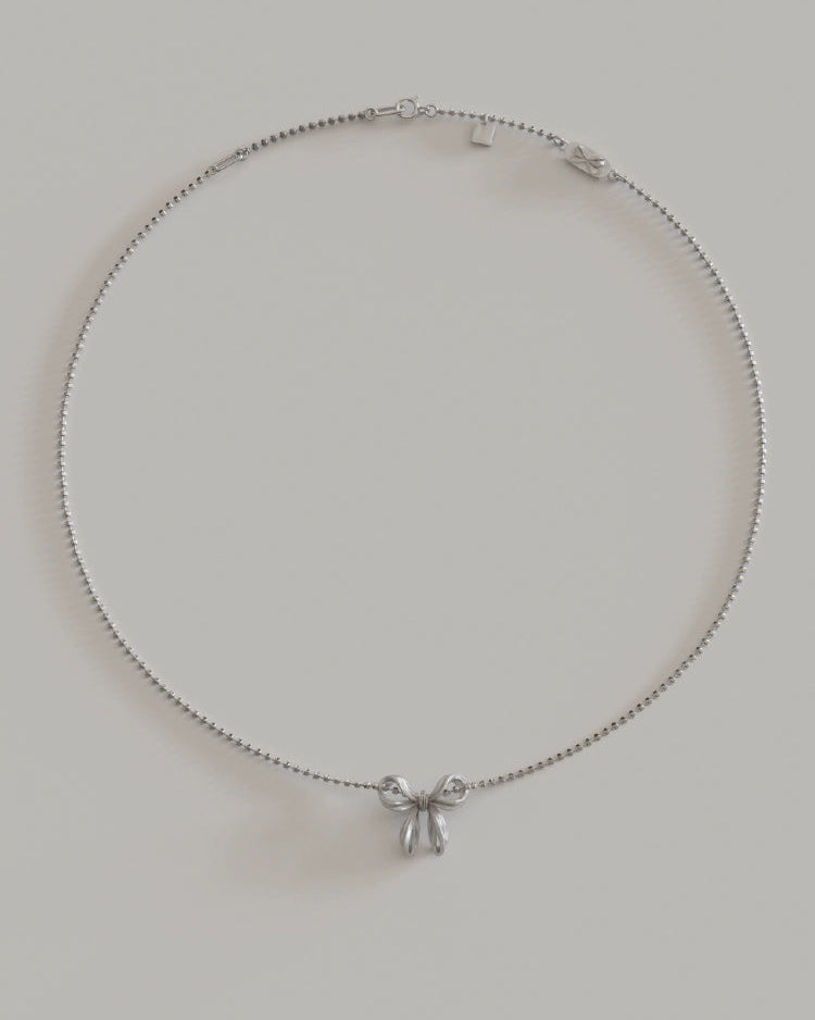 S925ボウニッチネックレス　B4298