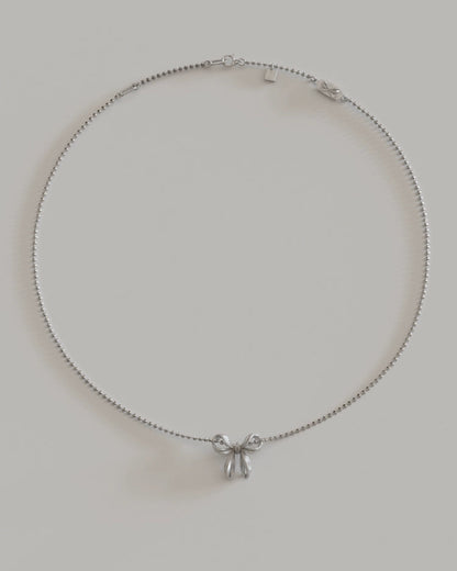 S925ボウニッチネックレス　B4298