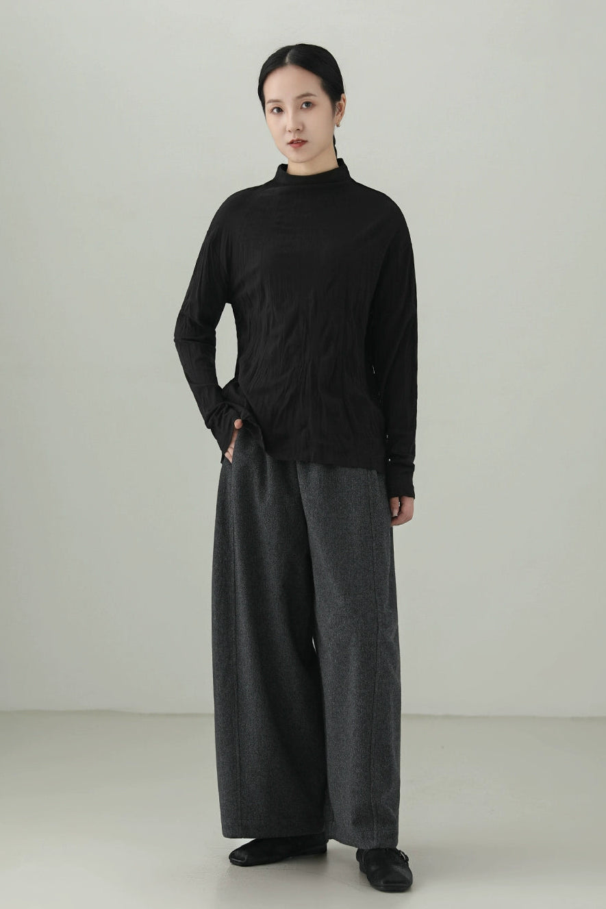 テンセルウールシワ加工Tシャツ　B4525