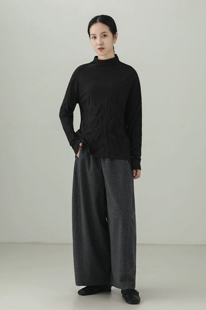 テンセルウールシワ加工Tシャツ　B4525