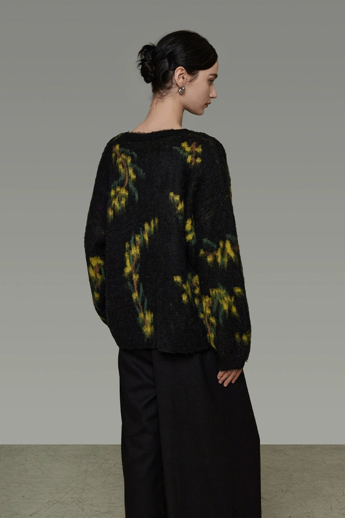 Retro tie-dye loose sweater B4503