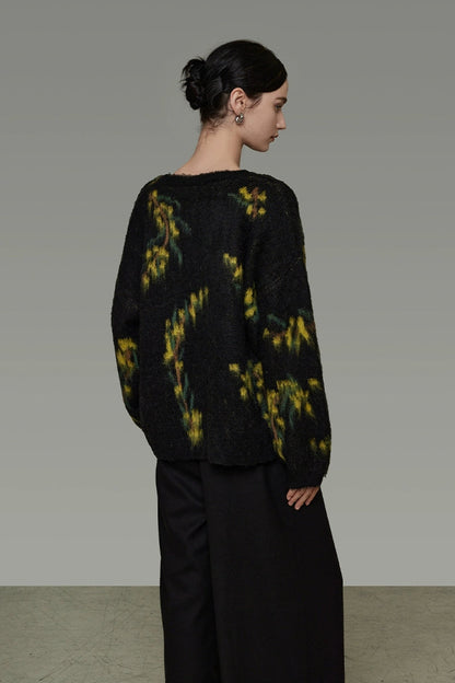 Retro tie-dye loose sweater B4503