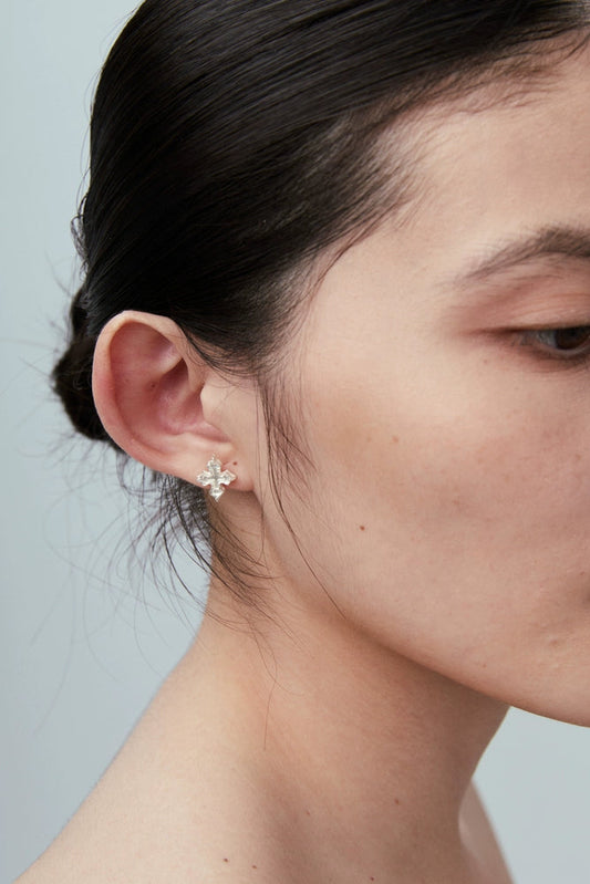 S925 Vintage Cross Pattern Earrings B4537