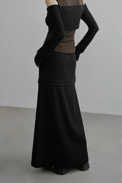 Two-way long skirt B4343