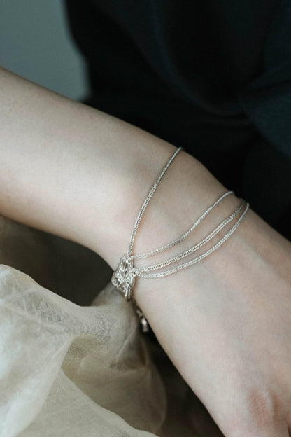 S925ヴィンテージクチナシファイバーニッチブレスレット　B4149