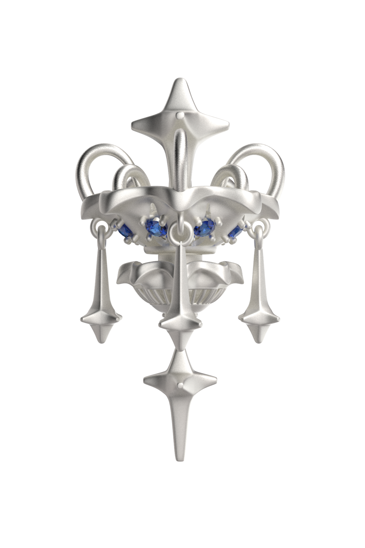 S925トワーリングスターフォールピアス（シングル）　B3973