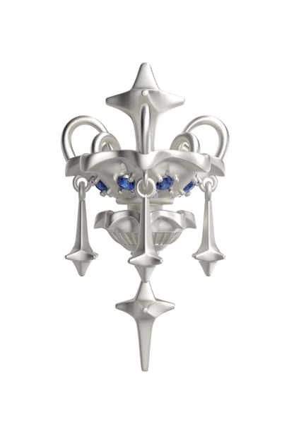 S925トワーリングスターフォールピアス（シングル）　B3973