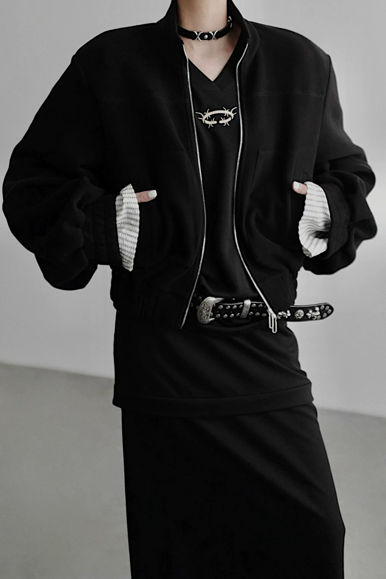 Wide shoulder jacket B4342