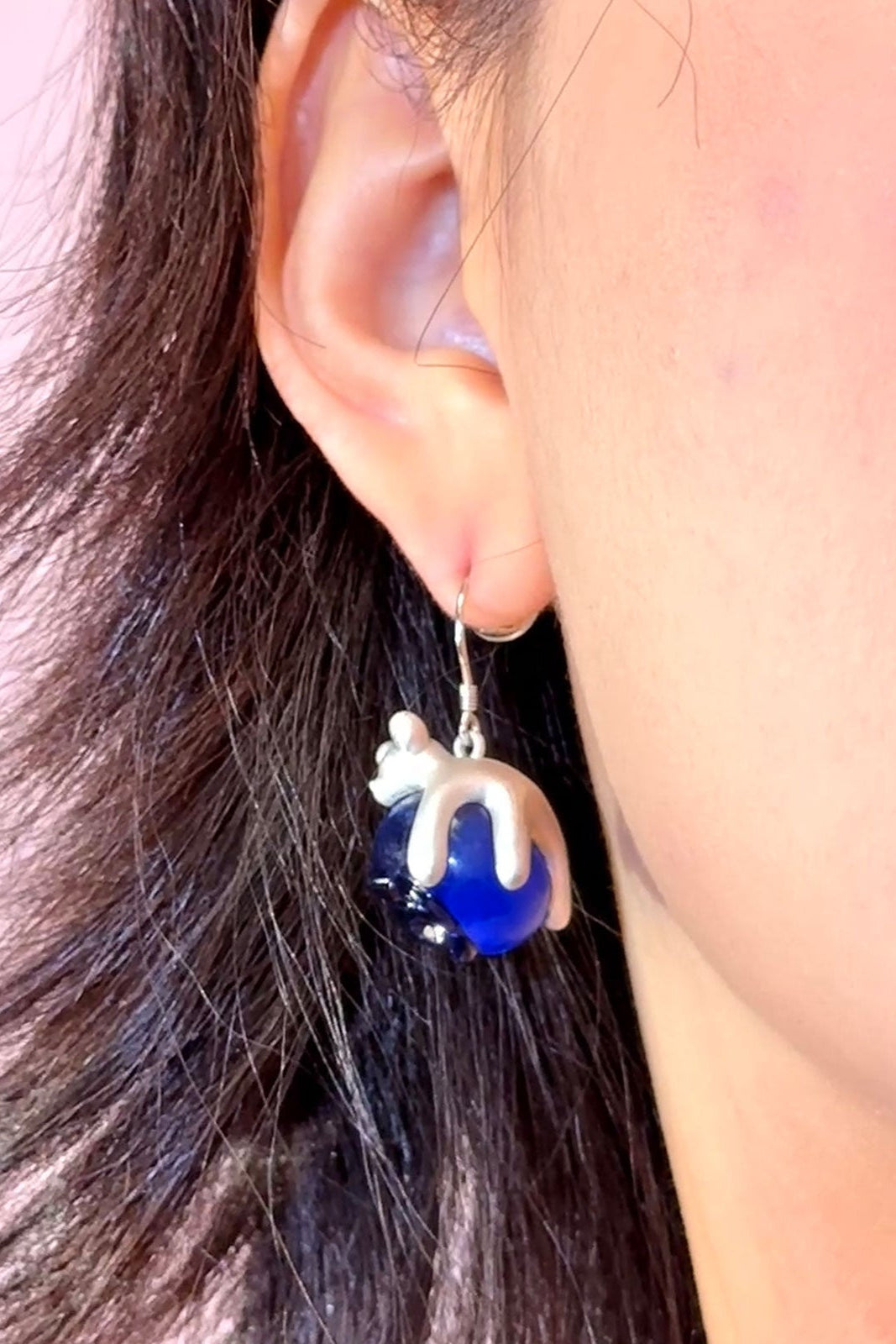S925 Blueberry Cute Bear Earrings (Single) B3936