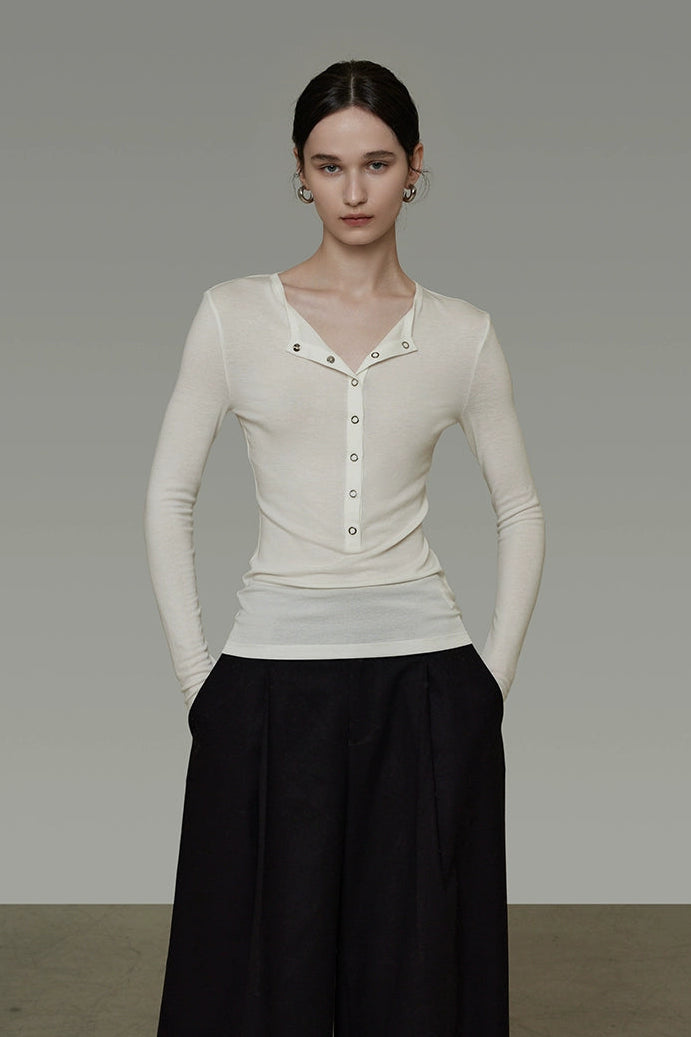 半開襟修身T卹 B4504