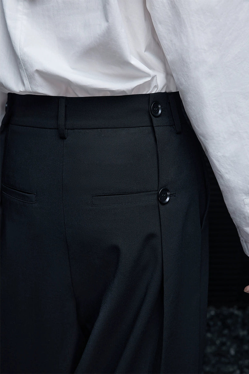 ブラックダブルブレストワイドパンツ　B4358