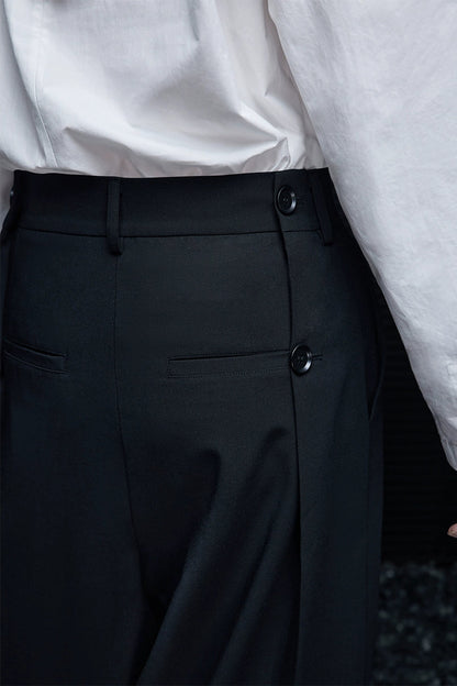 ブラックダブルブレストワイドパンツ　B4358