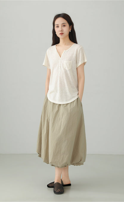 VネックアイスタッチワイドTシャツ　B4850