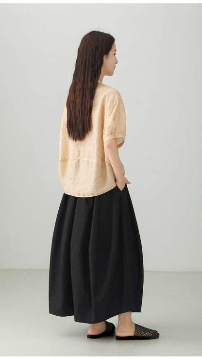 Washed Cotton Art Balloon Skirt B4786