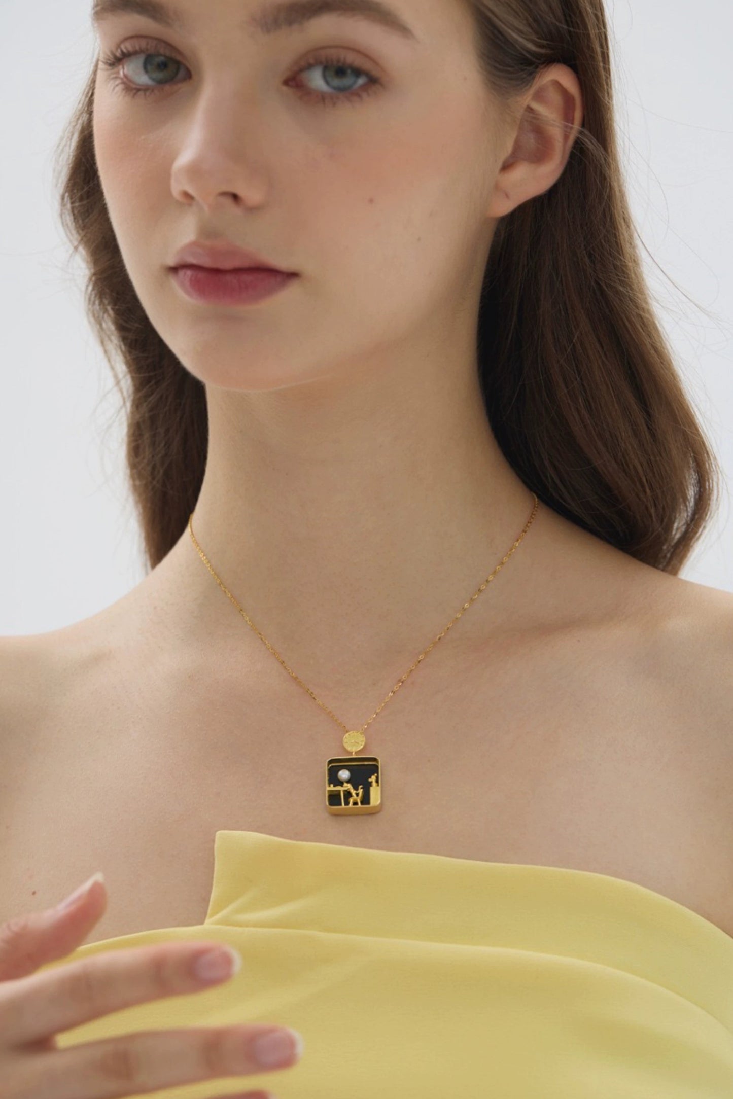 S925 微型場景家貓吊墜項鍊 B4201