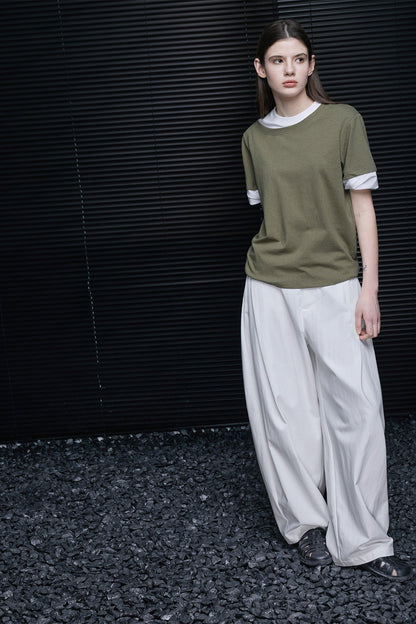 Fake Two-Piece Short-Sleeve T-Shirt B4854