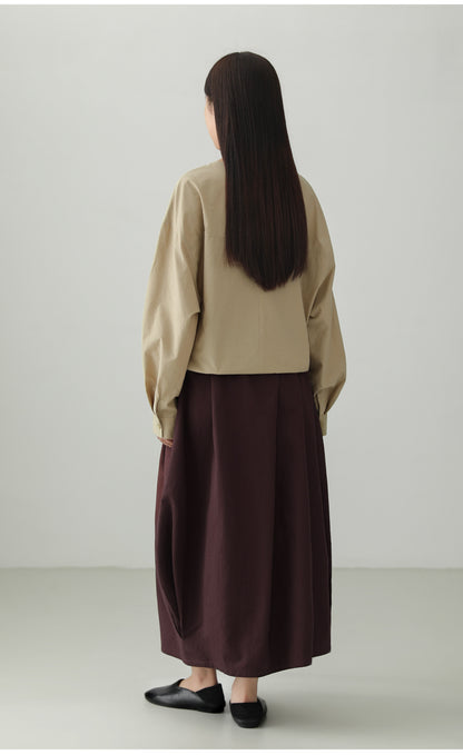 ミニマルクルーネックプルオーバーシャツ　B4729