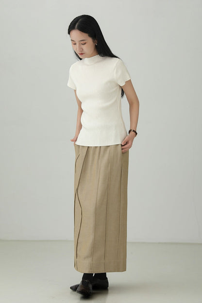 ミニマリストテンセルウール混半袖セーター　B4267