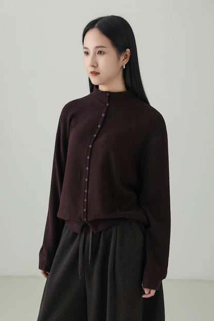 テンセルウールダブルフェイスニットトップス　B4523