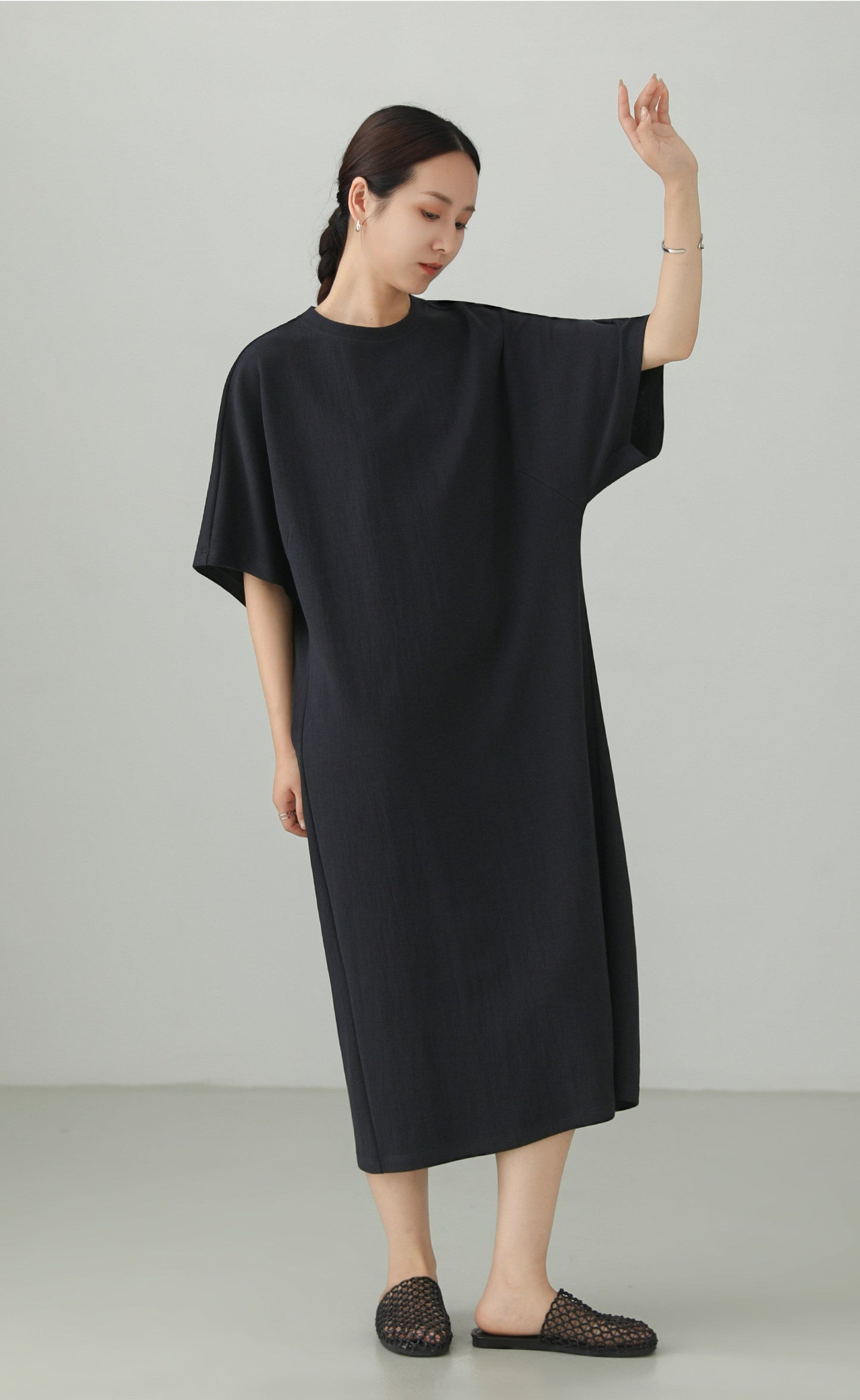 Minimal Cutwork Oversized Dress B4892