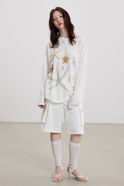 幸運海星露肩 T 卹 B3809