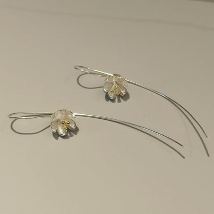 S925 Ethnic flower earrings B1897