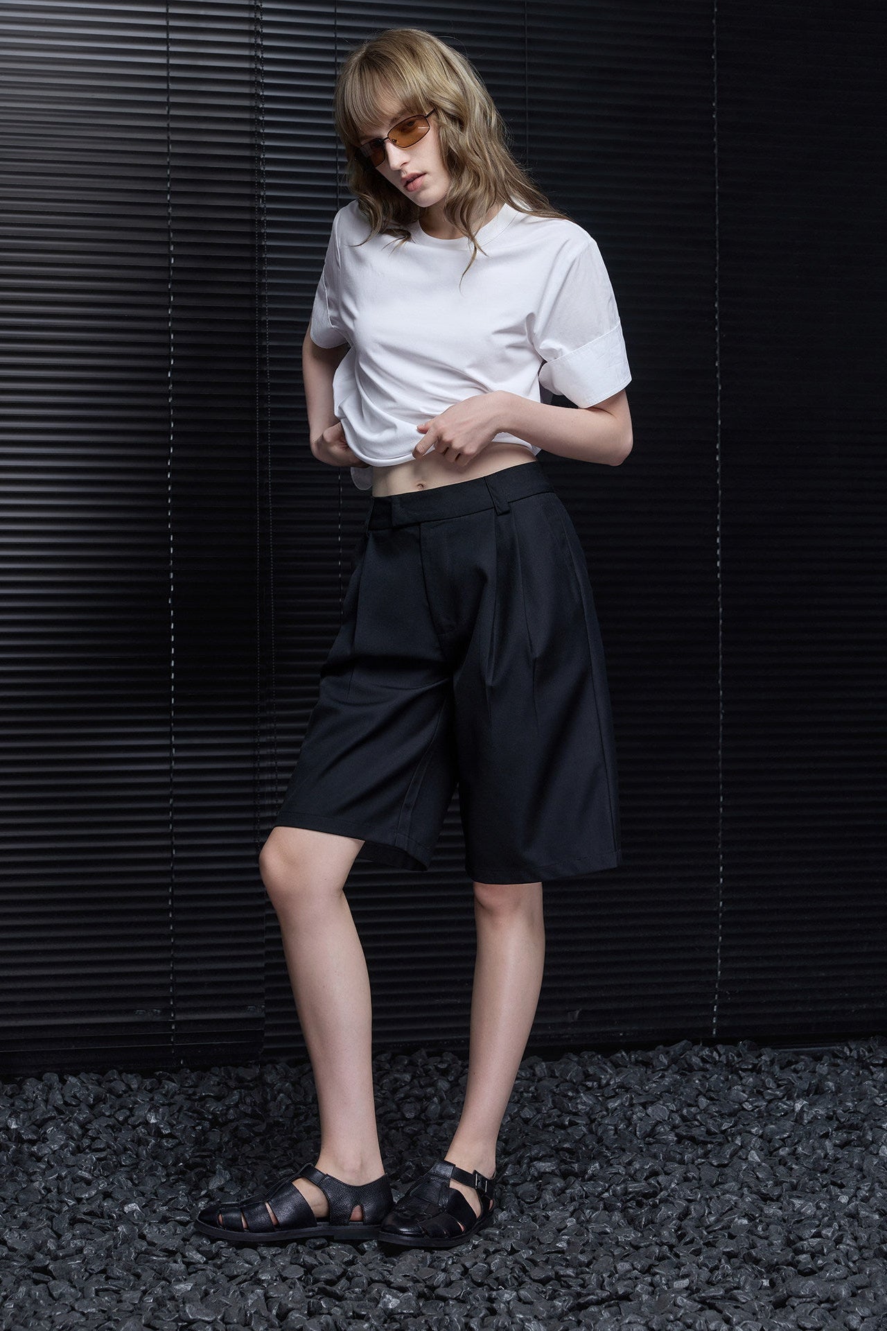 Black Handsome Tailored Half Pants B4820