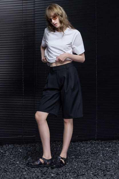 Black Handsome Tailored Half Pants B4820