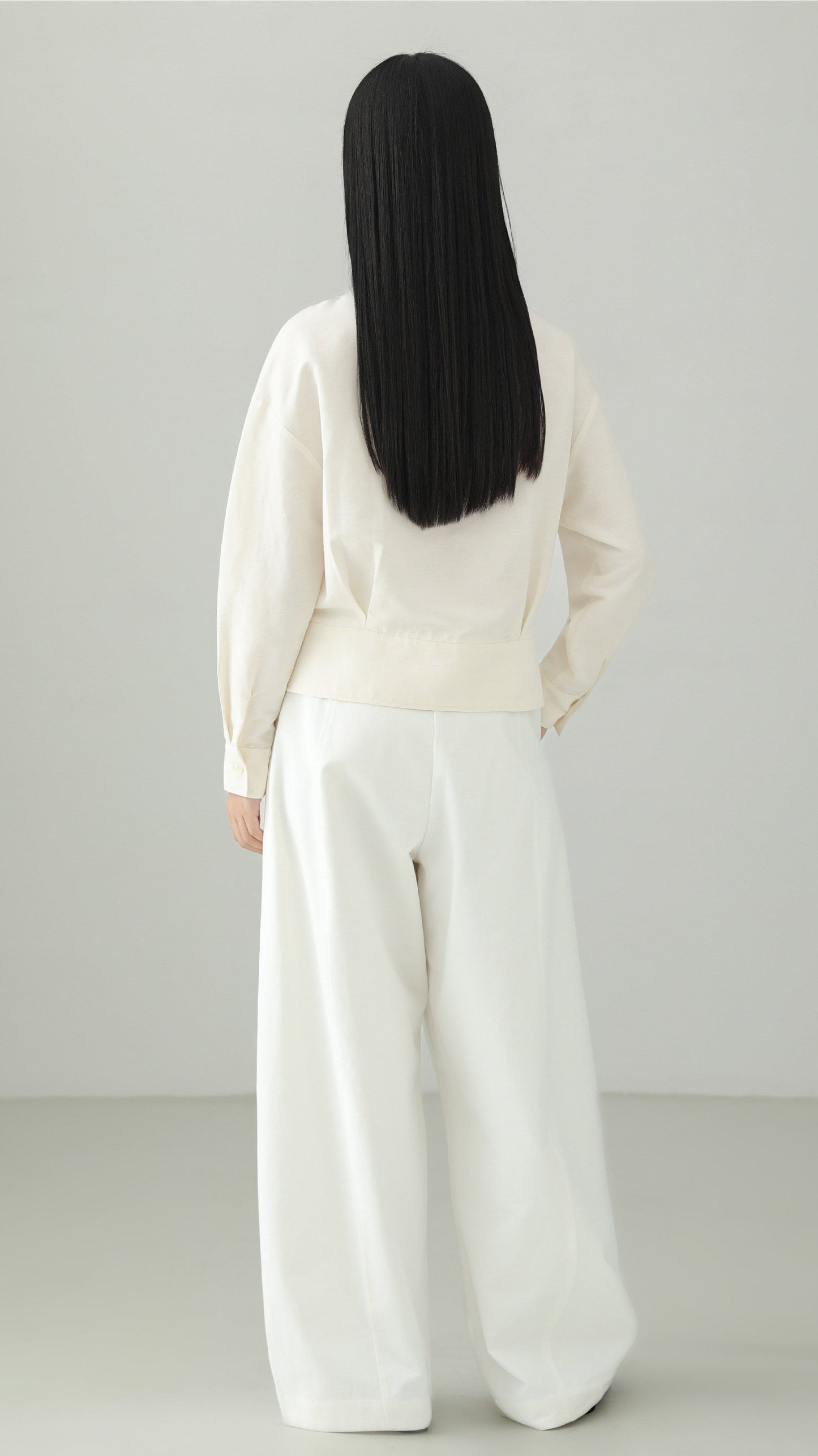 Linen blend peplum design top B4665