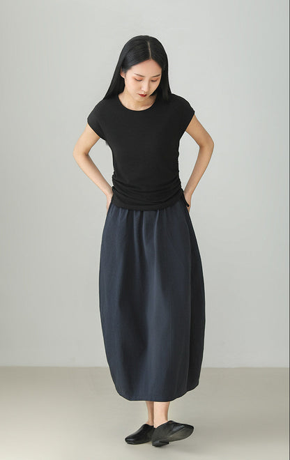 Premium Washed Cotton Balloon Skirt B4896