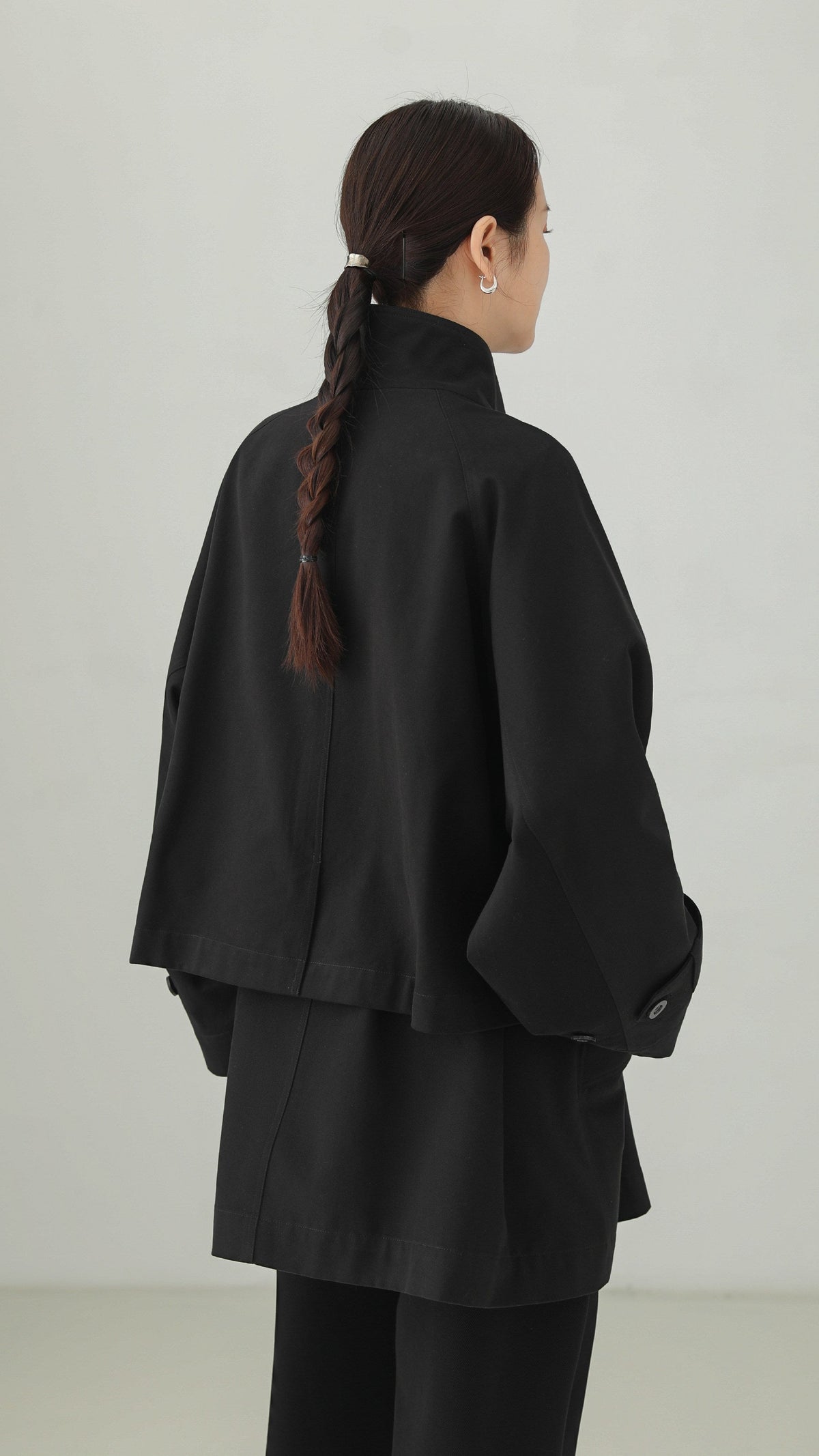 Black 100% Cotton Belted Design Trench Coat B5007