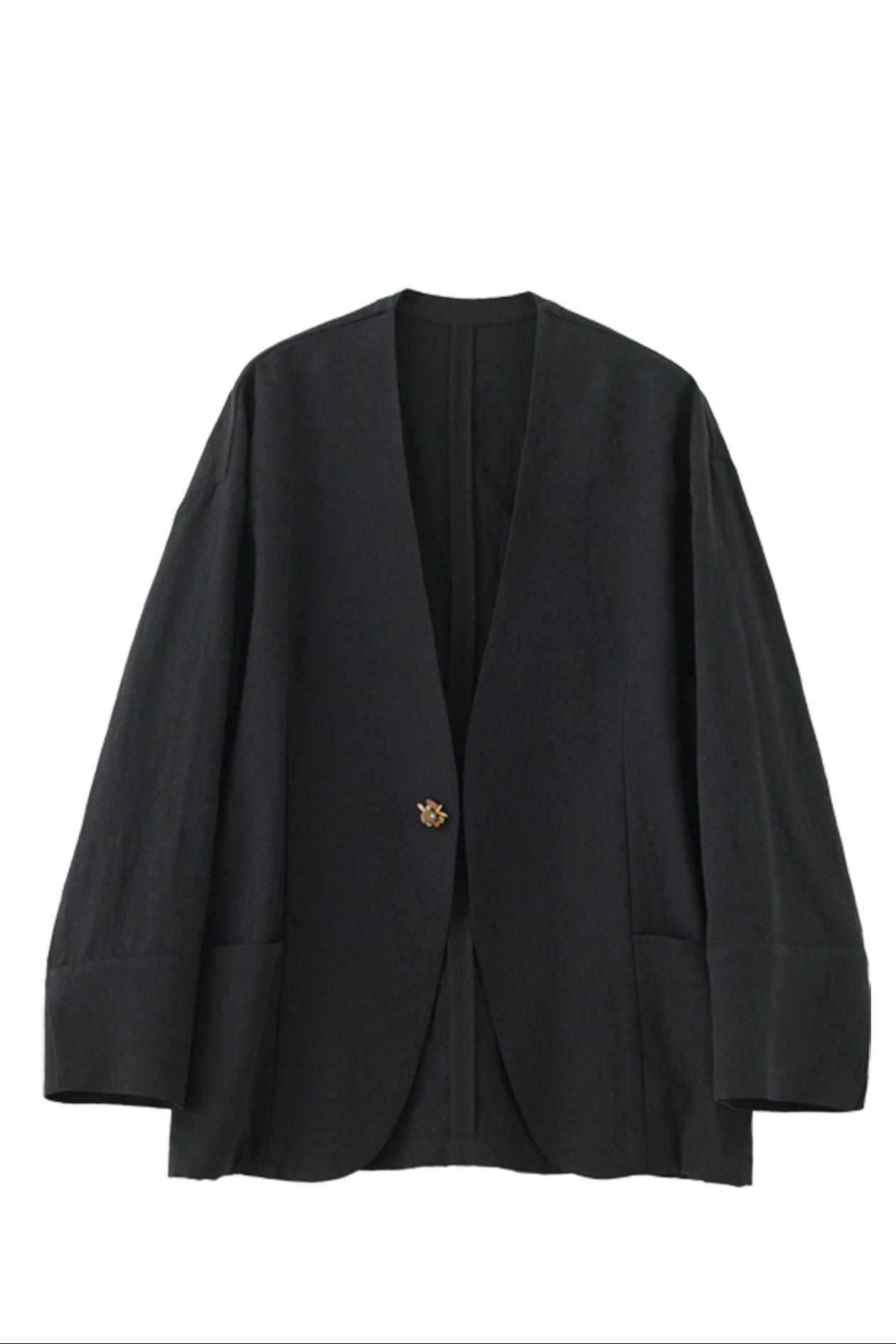 Minimalist Jacquard V-Neck Jacket B4659